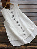 ZANZEA Women's Floral Print Tank Top — Sleeveless Cotton High-Low Blouse
